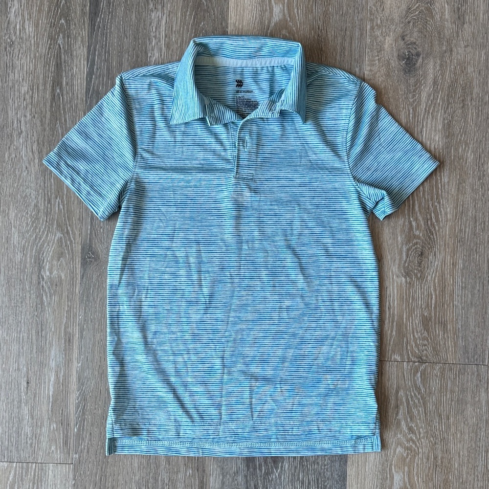 Light Blue Striped Polo Shirt